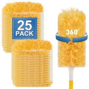 Heavy Duty Duster Refills, Unscented Disposable Dusters Kit for Cleaning Dusting Furniture Blind Ceiling Fan, Multi Surface 360 Feather Duster(25)