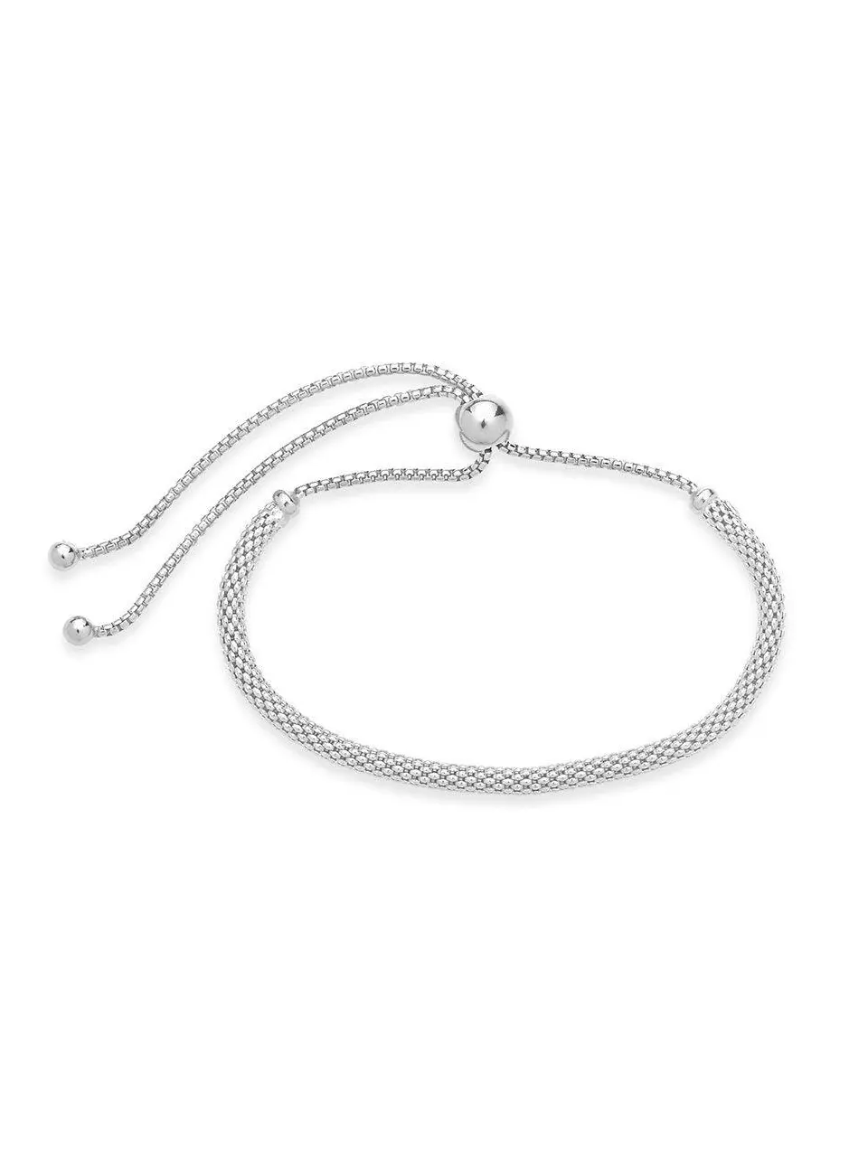 Sterling Forever Sterling Silver Mesh Slider Bracelet – 14K Gold Plated Adjustable Bolo Bracelet for Women – Elegant 3mm Wide Mesh Bracelet with Adjustable Fit.