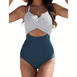 Zilva Women's One Piece Swimsuit, Stylish Cutout Design, Tummy Control, Full Coverage Stretch Fabric, Slim Fit Solid Casual Bathing Suit. Comfort Support Ideal for Beach, Pool, Summer Vacation, Daily Outdoor Light Trend Swimwear 2026