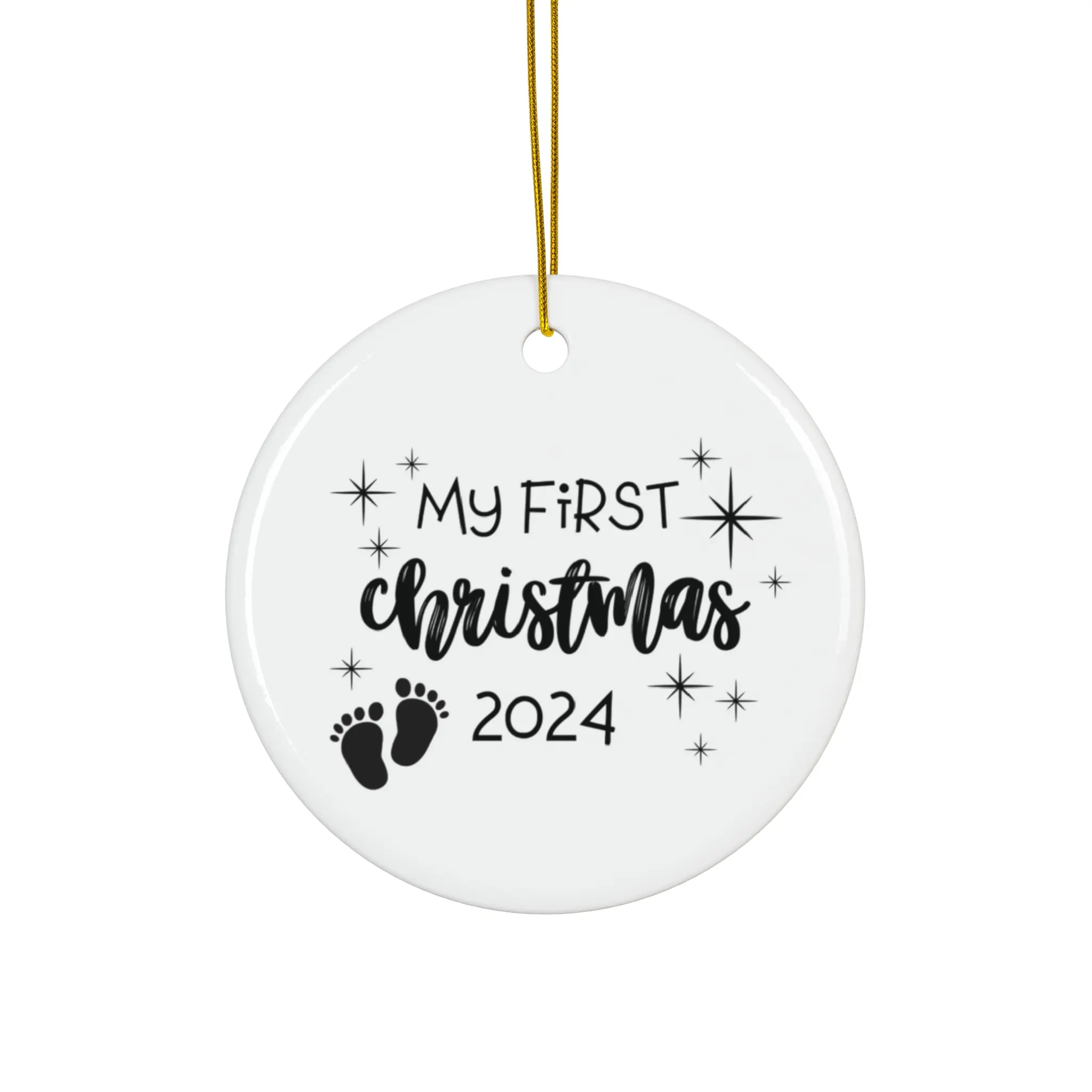 Ceramic Ornament, Baby's First Christmas Gift, Keepsake Tree Decoration, Holiday Ornament, Newborn Baby Gift, Personalized Christmas Bauble,