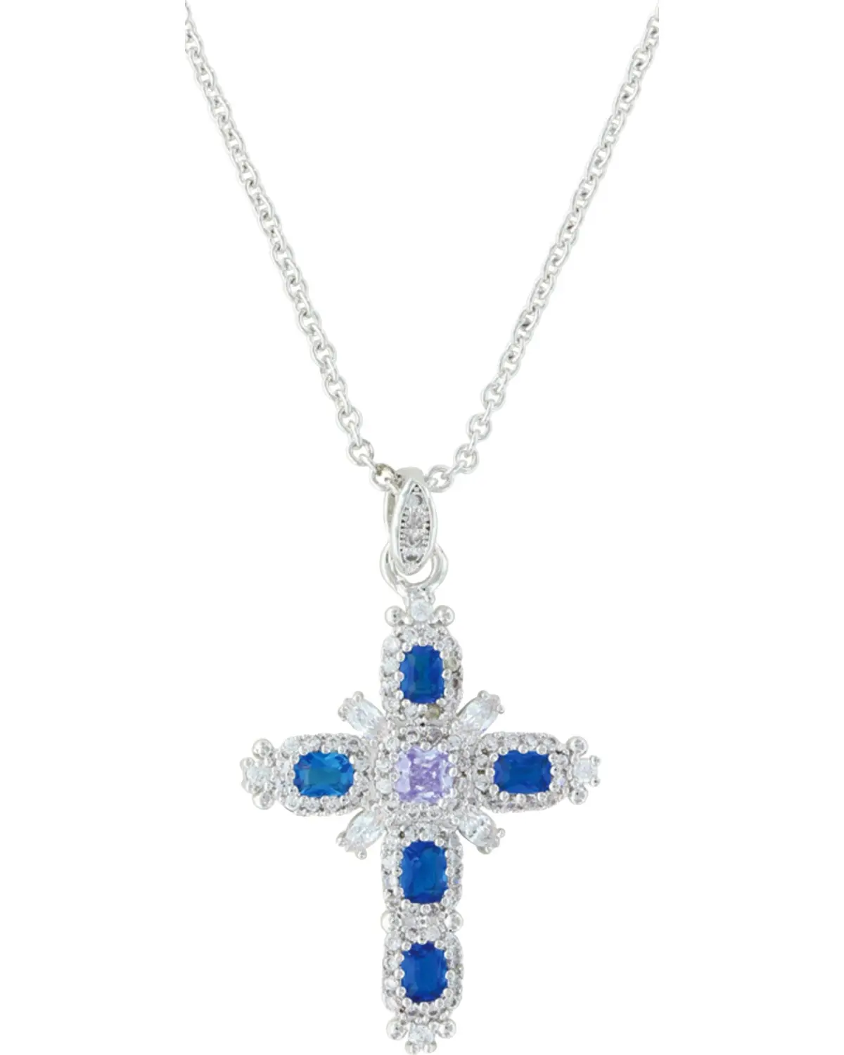 Montana Silversmiths Women's Women'S River Of Lights Budded Cross Necklace - Nc3399