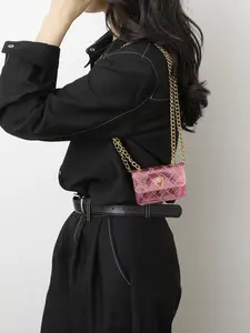 Women Elegant Transparent Jelly Bag, Quilted Lattice Chain Mini Square Bag, Fashion Crossbody Shoulder Bag for Daily Wear