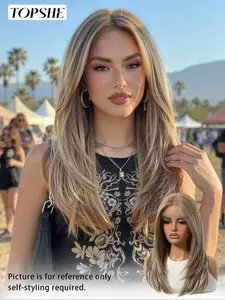 [Summer Hot Sale] TOPSHE 13×6 HD Transparent Lace Front Wig, 20 Inch Light Brown Bob, Glueless Lace Wig, Glueless Bob Wigs, Heat-Resistant Synthetic Fiber