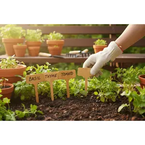 Bamboo Plant Labels Garden Markers – T-Shape & Stake Style