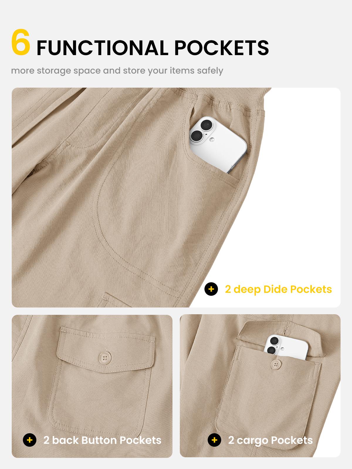 YSENTO Women's Casual Sweatpants Lightweight Hiking Cargo Pants Outdoor Quick Dry Travel Joggers Elastic Waist Buttom Multi Pockets  #deals for you #outdoorfun
