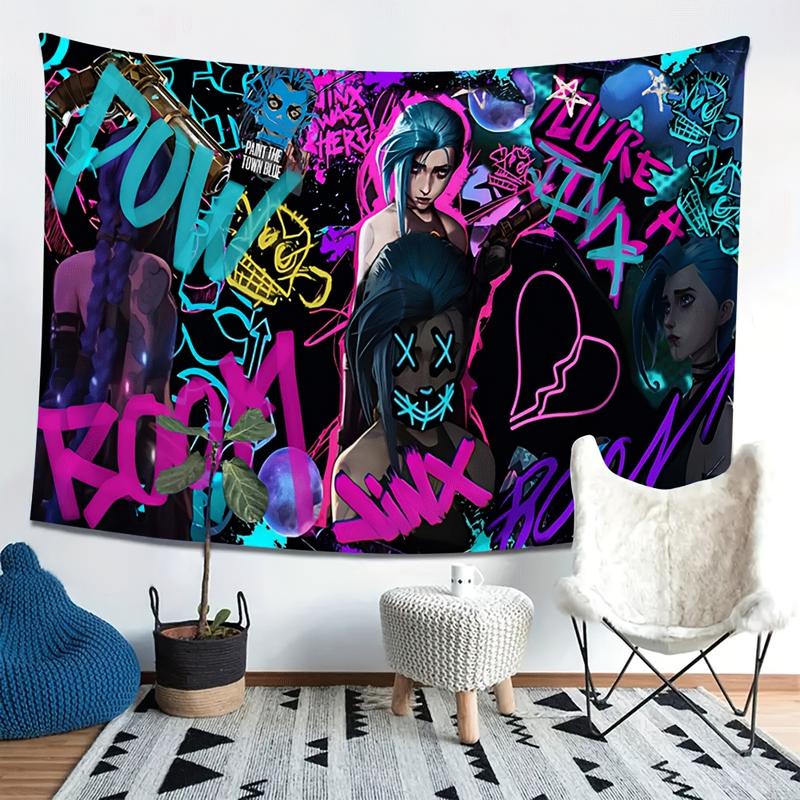 1pc Arcane Series Wall Tapestry - Horizontal Peach Skin Fabric Poster with Romantic Candlelight & Arcane Characters, Soft Textured Decor Suitable for Dorm, Living Room, Bedroom - Holiday Gift for & Men