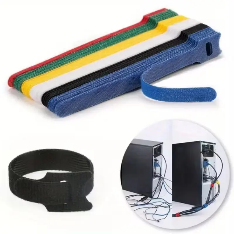 60 Reusable Nylon Velcro Strips, Adjustable Cable Management Ties, Organize Desk and Drawer Cables and Wires Effectively, Cord Organizer, Desk Accessories, Cord Storage