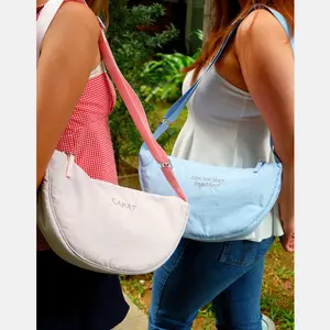 Moonbag Ready to Love Nylon Bag with Adjustable Strap, 34 x 20 x 11 cm, Available in Rose Quartz, Serenity, and Black, Features Zip Pocket