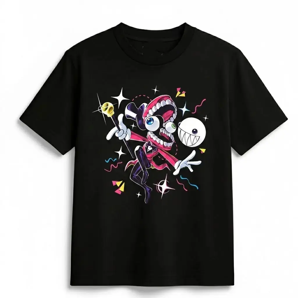 The Amazing Digital Circus Caine Dark Shirt Caine Character Graphic T-Shirt The Amazing Digital Circus Tee Dark Aesthetic Cartoon Shirt Unisex Animation Fan Tee