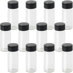 Glass Vials, 1 Dram 4ml, Pack of 12 - Storage Bottle With PE Gasket