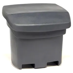 FCMP Outdoor 37 Gal Outdoor Salt & Sand Storage Bin, Multipurpose Deck Box, Grey