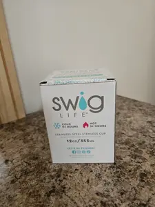NIB Swig Life Stainless Steel Stemless Wine Cup Metallic Shimmer Rose Gold 12oz