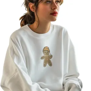 Embroider Ice Coffee Sweater - Pullover Style - all gender Crewneck Embroidery christmas party xmas sweater comfy fall Cotton Fit winter sweatshirt christmas sweatshirt