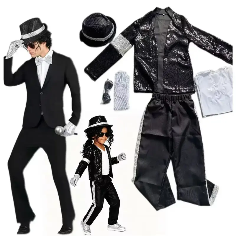 Adult Women Men Pop Star Michael Jackson Cosplay Costume Wig Halloween ...