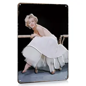 3D Printed Marilyn Monroe Ballerina Metal Tin Sign Decorative Sign Rectangle 8*12in(20*30cm) 3D Relief Retro Wall Decor, Artistic, Vintage Hollywood Icon Art Plaque for Home Theater, Bedroom, Retro Bar Decor, Perfect Gift for Ma