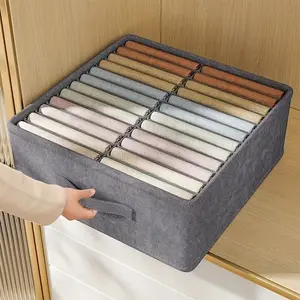 Foldable Drawer Storage Box with Handle, Stackable Fabric Organizer for Socks, Underwear, Bras, Accessories, Modern Closet Solution