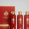 Game of Spades Rouge Extrait 4 pcs Gift Set by Jo Milano Paris (parfum 3.4 oz., Aromatic Body cleanser 6.8 oz., Hydrating body cream 6.8 oz. & Atomizer)