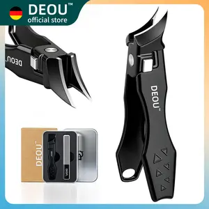DEOU Slant Tip Nail Clipper with Built-in Nail Shiner – Professional Precision Grooming Tool for Fingernails & Toenails Manicure Set Compact