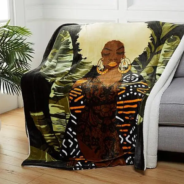 Pardon My Fro Ziggy Sherpa Fleece Throw