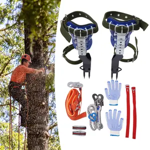 Professional Tree Climbing Spikes Kit with Safety Harness Rope 330lbs Capacity for Arborist Hunting Fruit Picking Rescue