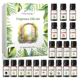 Fragrance Oil Set, Aromatherapy Oils, Aroma Diffuser Oil, 20pcs/box Natural Fragrance for Bedroom Living Room Yoga Room, Scented Air Freshener for Skin and Home Decor, Household Items
