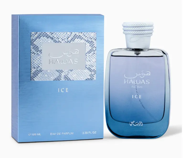 HAWAS ICE (unisex) Perfume by Rasasi Perfumes 3.4oz(100ml) Fragrance Oud Amber Floral Fragrance