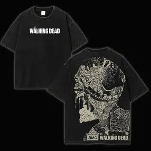 The Walking Dead “Apocalypse Protocol” Oversized Tee – Washed Heavy Cotton, Walker Crest Front & Survivors’ Requiem Back Graphic, Retro Horror Streetwear for Zombie Fans & Lorecore Collectors ZE8