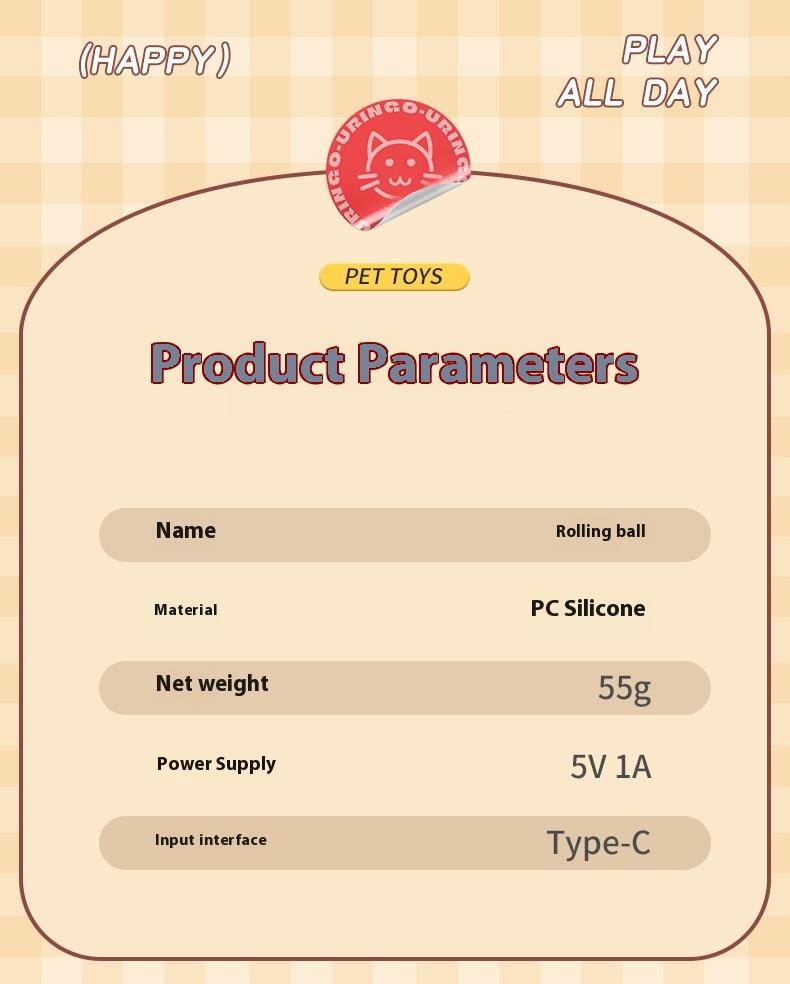 2Pcs Cat Interactive Ball Toys Automatic Rolling Ball Faux Tail Rechargeable Smart Pet Electric Toy Cat Training Imitate Mouse