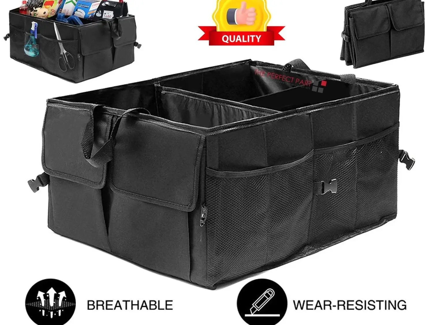 Trunk Cargo Organizer Folding Storage Collapse Bag Bin For Car Truck SUV 40L US
