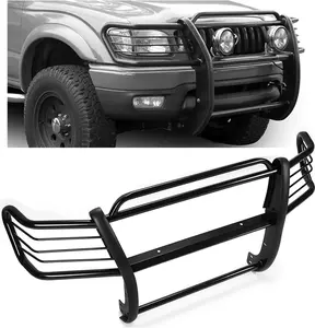 HECASA Grill Brush Guard Compatible with 1998-2004 Toyota Tacoma Light Protector Black Powder Coated (NN892)