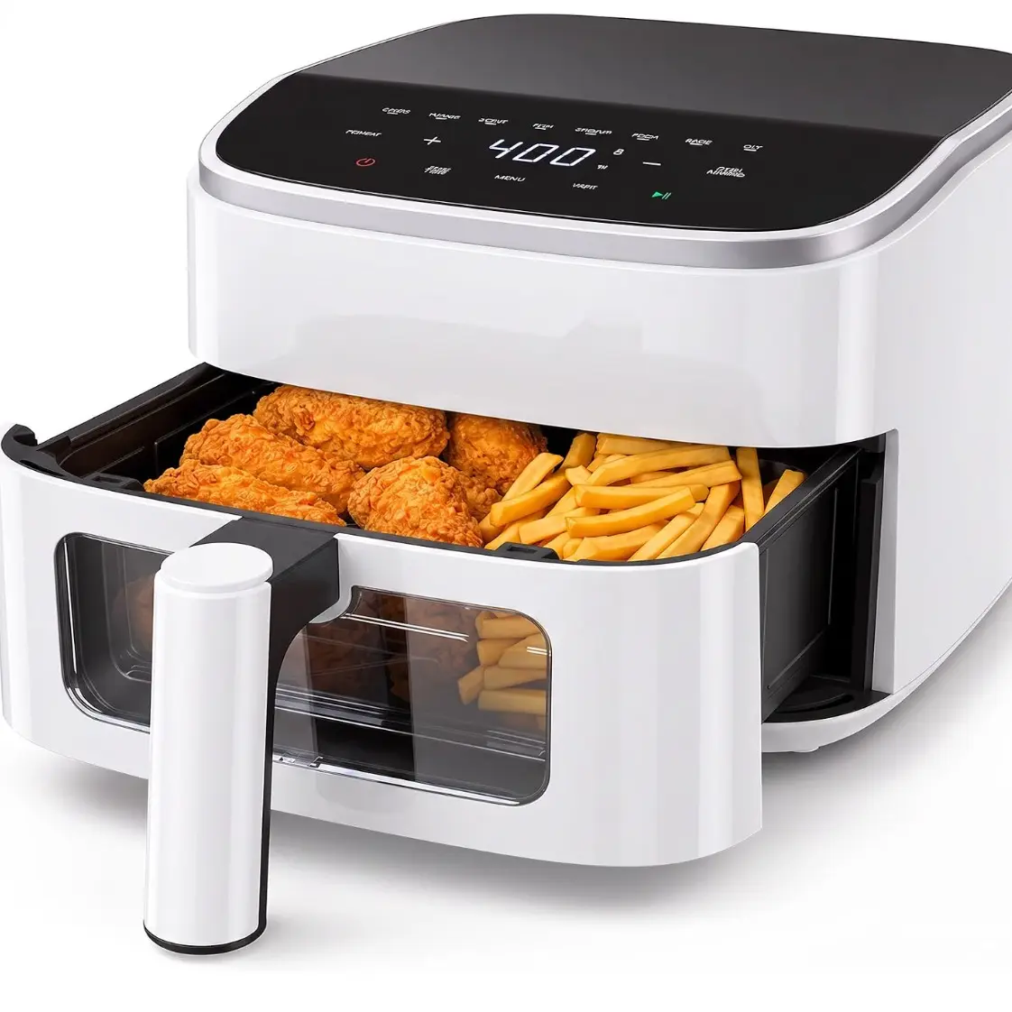 「AirFryerTokCompact」 4QT Air Fryer, View Window, 1500W Fast Heat, 8 Presets, Auto Shut-Off