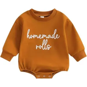 VVH Thanksgiving Baby Girl Boy Outfit Newborn Bubble Romper Fall Winter Infant Long Sleeve Sweatshirt Top Cute Clothes