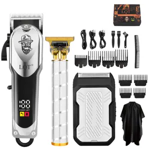 LQT All-In-One Men's Hair Cutting Kit, Cordless Rechargeable Hair Clipper & Detail Trimmer with LCD Screen, Complete Home Barber Set with Full Accessories, Save Money on Barbers for DIY Haircuts, Beard Care & Travel