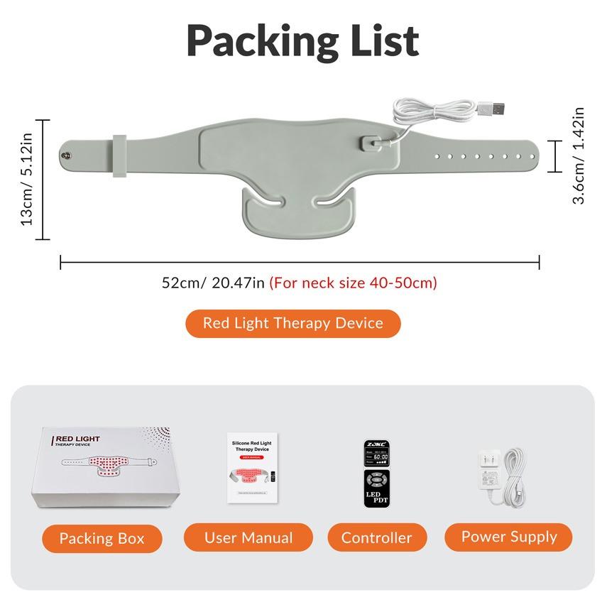 ZJZK Red Light Therapy Neck Heating Pad for Pain Relief Knee Leg,Portable Neck Therapy Device for Home Use, Massage Parlor & Office, Skincare & Injury Recovery,Promote Blood Circulation,Repair Sports Injuries and Tissue,Enhancing Bone Recovery,Best Gift