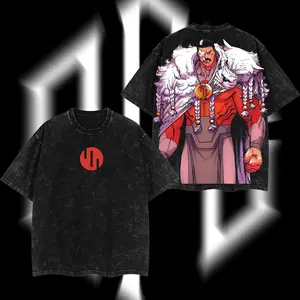 SuperStyle Men's Classic Cotton Apparel, Thragg The Conqueror" Viltrumite War Invincible Comic Double-Printed Oversize Lightweight Acid-Washed Short-Sleeve Seamless TV Series Graphic T-Shirt