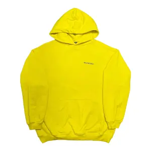 Balenciaga Logo Hooded Sweatshirt Neon Yellow Black