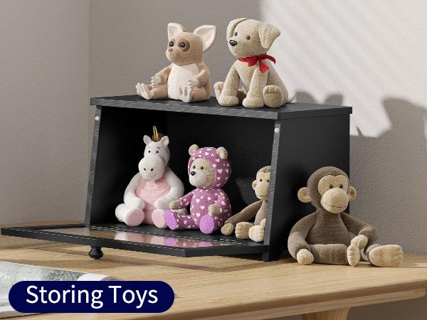 Bamboo Bread Box, Double Layer Bread Storage Box for Kitchen Counter, Large Capacity Bread Bin, Black