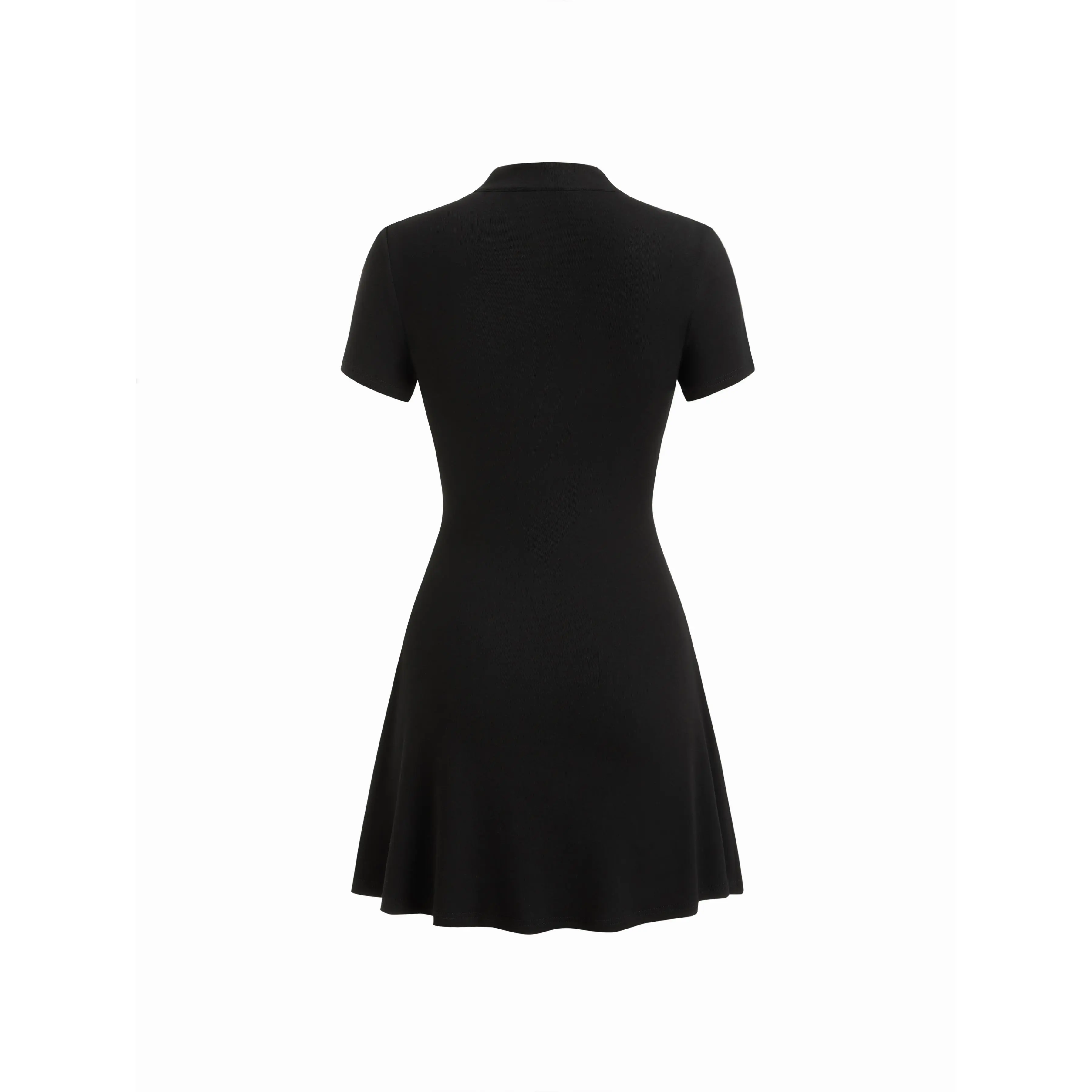 Cider Mandarin Collar Short Sleeve Metal Detail Cut Out Ruched Mini Dress  SwimWeek - TikTok Shop
