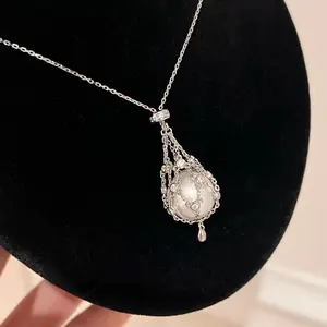 Natural freshwater pearl 14mm necklace with dream-net design