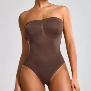 Women's Strapless Seamless Tummy Control Compression Full Body Shaper Bodysuit - Smooth, Invisible Shapewear with Minimalist Basic Design, Multi-Size Fit for Everyday, Summer Outdoor Wear, Womenswear Underwear