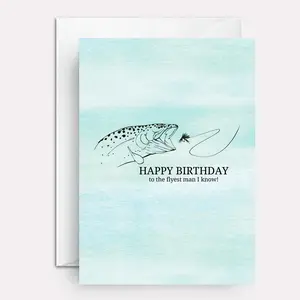 Fishing birthday card - gift for fisherman - fly fishing- So Fly