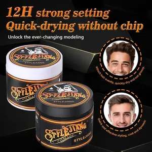 STYLEJIANG Strong Hold Pomade 4oz Water Soluble Gel Alternative For Curly Thick Stubborn Hair Long Lasting Shine Fresh Scent Mens Hair Care
