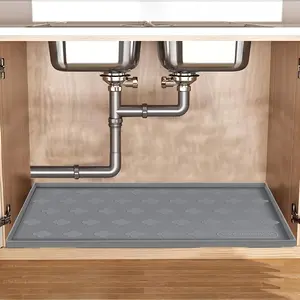 Waterproof Honeycomb Silicone Under Sink Mat (34"x22") - Leak-Proof Kitchen Cabinet Liner, Multi-Use Protector for Kitchen Organizers, Storage Drawer Shelves
