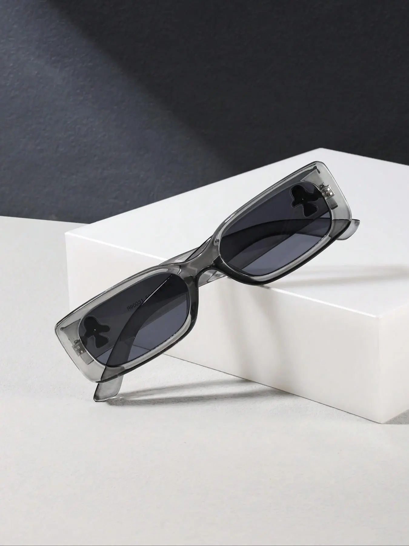 Men's Mushroom Decor Top Bar Design Sunglasses, Trendy Casual Rectangle Frame Sunglasses for Everyday Use, Fashion Accessories for Outdoor Activities