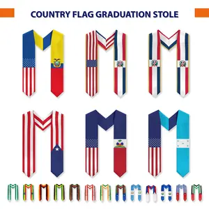 Graduation Stole Class of 2026 - Mixed Country Flag Graduation Sash Unisex Adult Gifts 72" Long - Best Gift For Gra Day