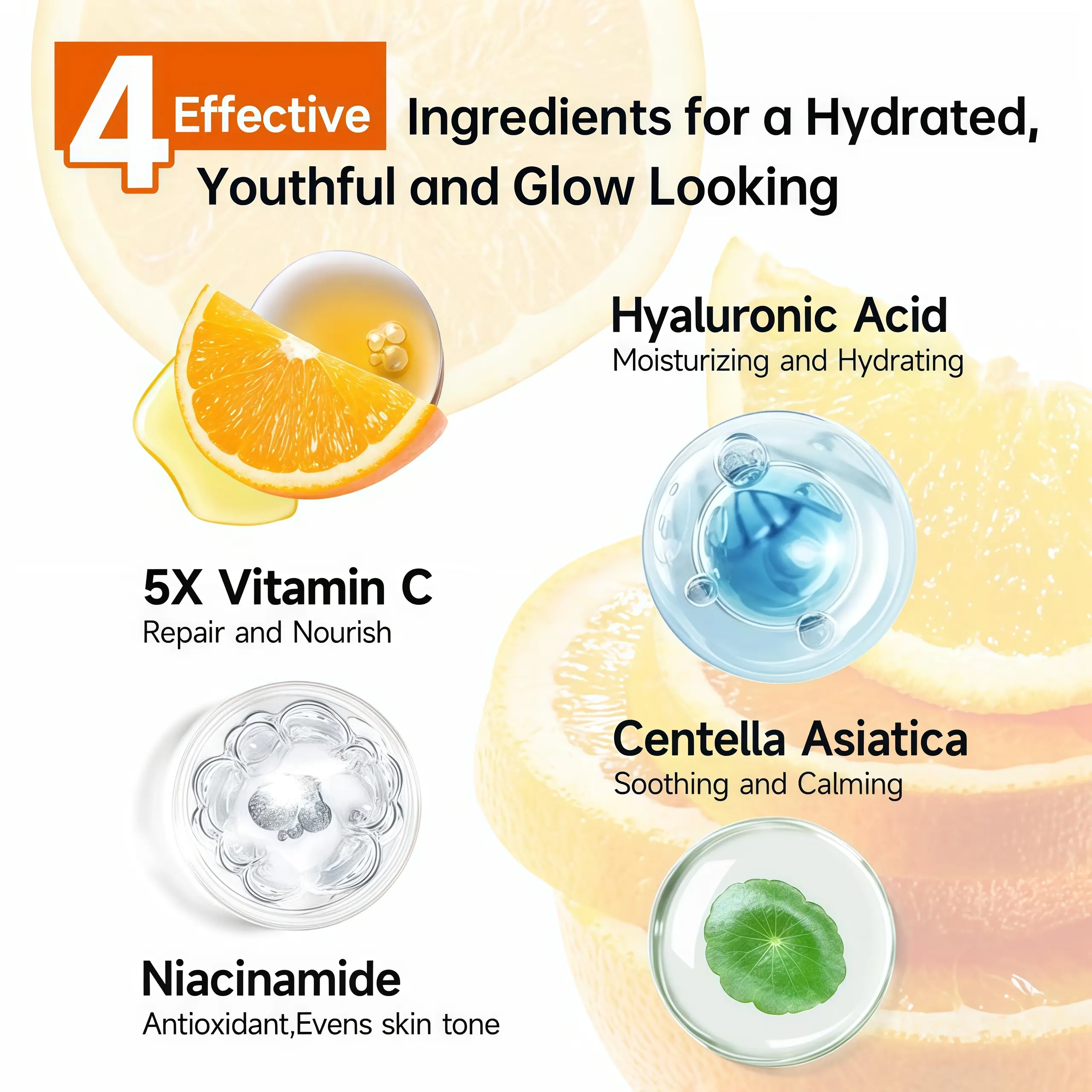 SADOER] 5X Vitamin C Skincare Set Hydrating Glowing Repairing Skin