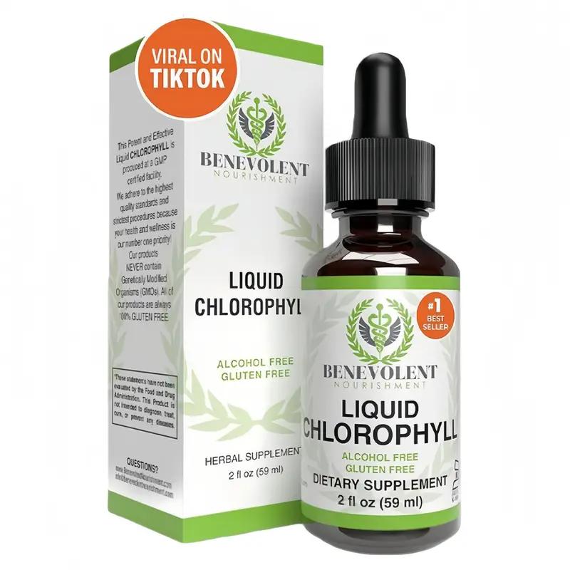 3x Liquid Chlorophyll Drops (4 Month Supply) Healthcare Supplement - Natural Deodorant and Detox - Gut Support Healthcare Liver