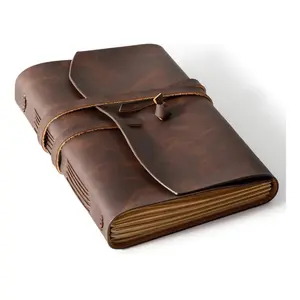 Leather Journal Notebook - Genuine Leather Journals for Writing 260 Pages 5x7.1 Inches Vintage Journal For Man and Women Gifts For Man Artist,Travel Journal,Brown