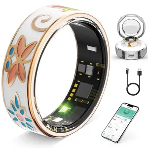 R18 Smart Ring Enamel Color Heart Rate, Blood Pressure, Blood Oxygen, Sleep Monitoring SmartHealth Women's Ring Tracker Fitness Multifunctional Health Tracking Activity