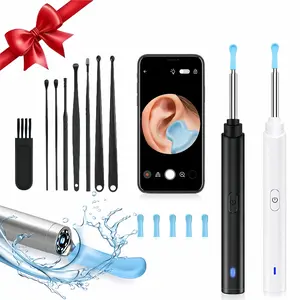 Smart Earwax Removal Kit, 5 Replaceable Silicone Tips, USB Rechargeable, Odorless, Easy Home Use, Suitable for Mobile Phones & Tablets, New Christmas Gift Idea